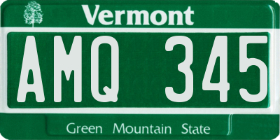 VT license plate AMQ345