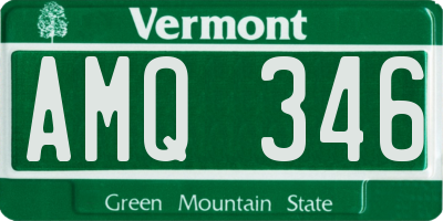 VT license plate AMQ346