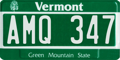 VT license plate AMQ347