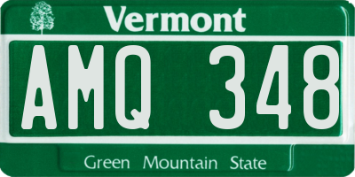 VT license plate AMQ348