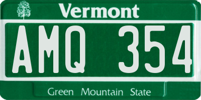 VT license plate AMQ354