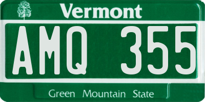 VT license plate AMQ355