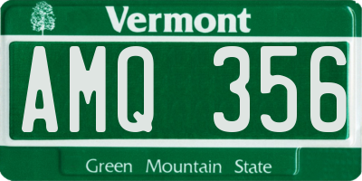 VT license plate AMQ356