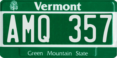VT license plate AMQ357