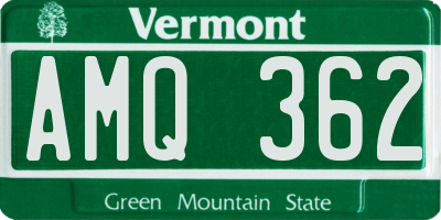 VT license plate AMQ362