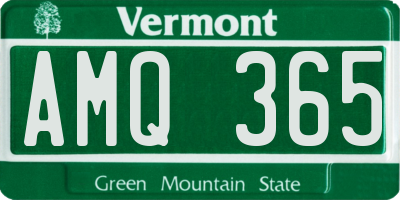 VT license plate AMQ365