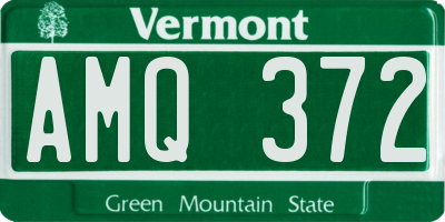 VT license plate AMQ372