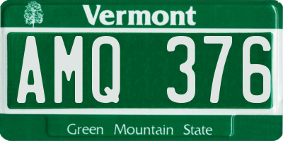 VT license plate AMQ376