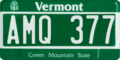 VT license plate AMQ377