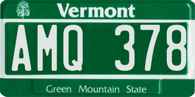 VT license plate AMQ378