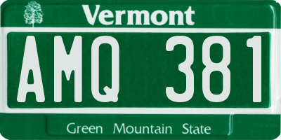 VT license plate AMQ381