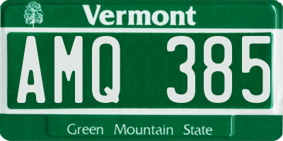 VT license plate AMQ385