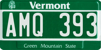 VT license plate AMQ393
