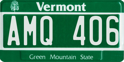VT license plate AMQ406