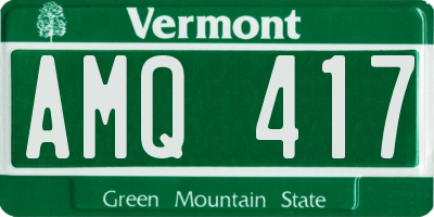 VT license plate AMQ417