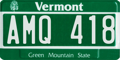 VT license plate AMQ418