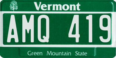 VT license plate AMQ419
