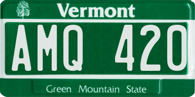 VT license plate AMQ420