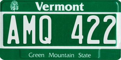 VT license plate AMQ422