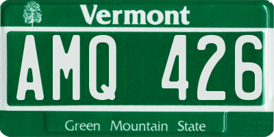 VT license plate AMQ426