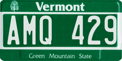 VT license plate AMQ429