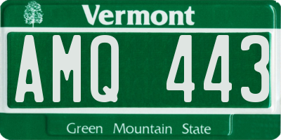 VT license plate AMQ443