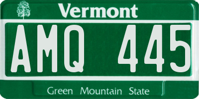 VT license plate AMQ445