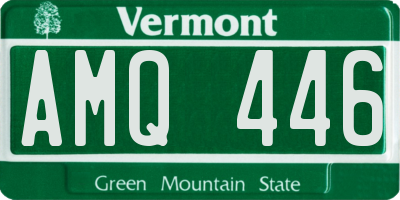 VT license plate AMQ446