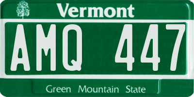VT license plate AMQ447