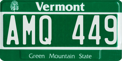 VT license plate AMQ449