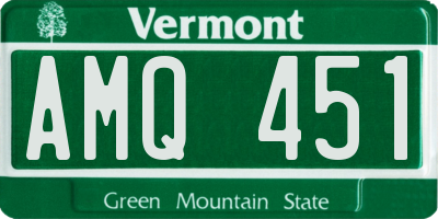 VT license plate AMQ451