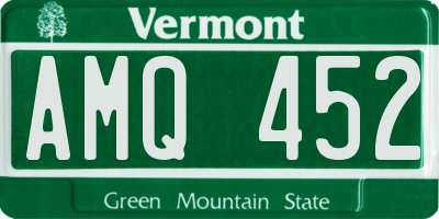 VT license plate AMQ452
