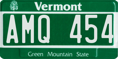 VT license plate AMQ454