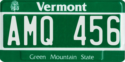 VT license plate AMQ456