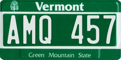 VT license plate AMQ457