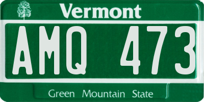 VT license plate AMQ473