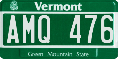 VT license plate AMQ476