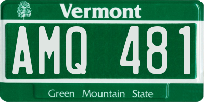 VT license plate AMQ481
