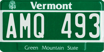 VT license plate AMQ493