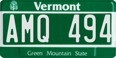 VT license plate AMQ494