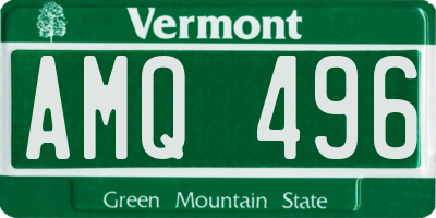 VT license plate AMQ496