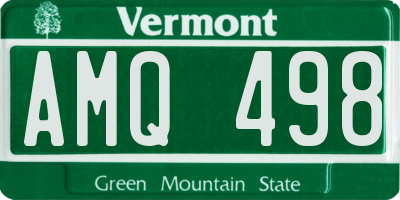 VT license plate AMQ498