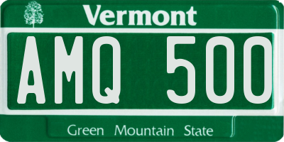 VT license plate AMQ500