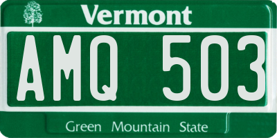VT license plate AMQ503