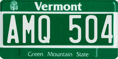 VT license plate AMQ504