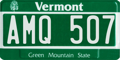VT license plate AMQ507