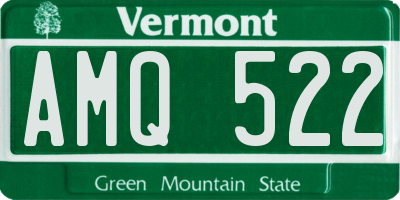 VT license plate AMQ522