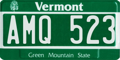 VT license plate AMQ523