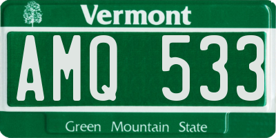 VT license plate AMQ533