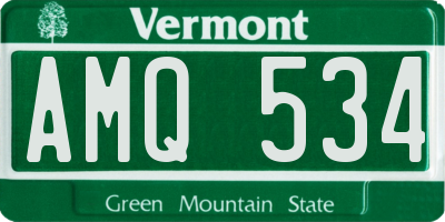 VT license plate AMQ534